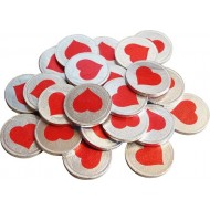 Milk Chocolate Coin Red Heart Wedding Party Favour Valentines Gift 100 Pcs